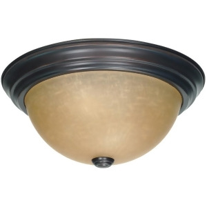Nuvo 2 Light 13 Flush Mount w/ Champagne Linen Washed Glass 60-1256 - All