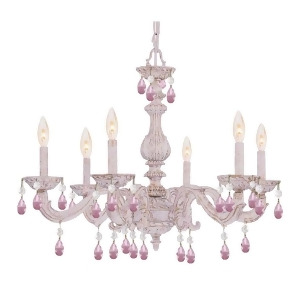 Crystorama Paris Market 6 Light Rose Crystal White Chandelier 5036-Aw-ro-mwp - All