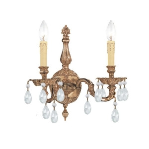 Crystorama 2 Light Clear Crystal Olde Brass Sconce 2502-Ob-cl-mwp - All