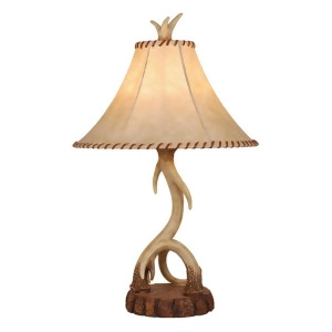 Vaxcel Lodge Table Lamp Nochian Stone w/ Faux Leather Shade Tb33066ns - All