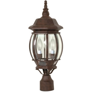Nuvo Central Park 3 Light 21 Post Lantern w/ Clear Beveled Glass 60-898 - All