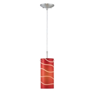 Lite Source Pendant Lamp Polished Steel Red Glass Shade Ls-19991red - All