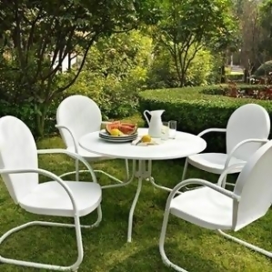 Crosley Griffith Metal 40 5 Piece Outdoor Dining Set Kod1004wh - All