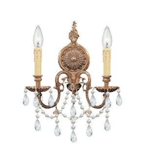 Crystorama Novella Ornate Cast Brass Wall Sconce Crystal Elements 2702-Ob-cl-s - All