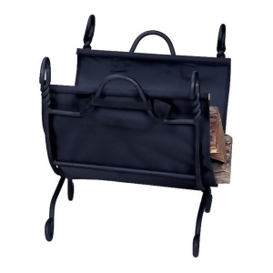 Uniflame Ring Swirl Black Log Rack With Canvas Carrier W-1125 - All