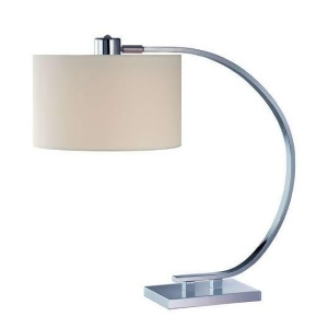 Lite Source Table Lamp Chrome White Fabric Shade Ls-21652 - All