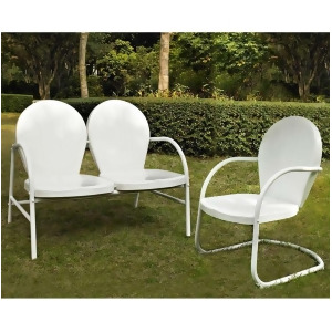 Crosley Griffith 2 Piece Metal Outdoor Seating Set Ko10005wh - All
