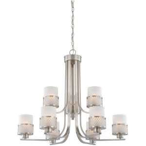 Nuvo Lighting Fusion 9 Light Chandelier w/ Frosted Glass 60-4689 - All