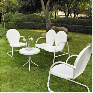 Crosley Griffith 4 Piece Metal Outdoor Seating Set Ko10001wh - All