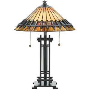 Quoizel 2 Light Chastain Tiffany Table Lamp Tf489t - All