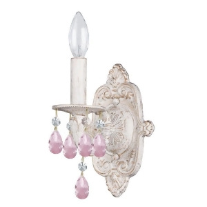 Crystorama Paris Market 1 Lt Rose Crystal Antique White Sconce 5021-Aw-ro-mwp - All
