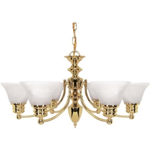 Nuvo Empire 6 Light 26 Chandelier w/ Glass Bell Shades 60-357 - All