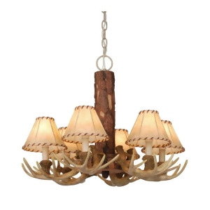 Vaxcel Lodge 6L Chandelier w/ Faux Leather Shades Ch33006ns - All