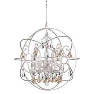 Crystorama Solaris 6 Lt Gold Crystal Silver Sphere Chandelier I 9028-Os-gs-mwp - All
