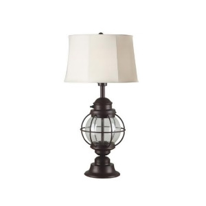 Kenroy Home Hatteras Table Lamp Gilded Copper w/ Seeded Glass Finish 3070 - All