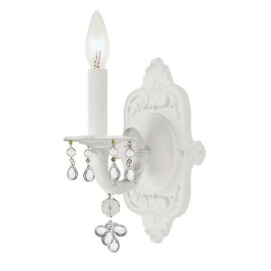 Crystorama Paris Market 1 Light Clear Crystal Wet White Sconce 5201-Ww-clear - All