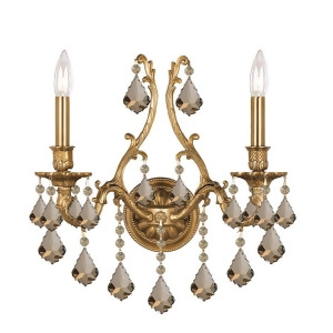 Crystorama Yorkshire Brass Sconce Golden Teak Crystal Elements 5142-Ag-gts - All