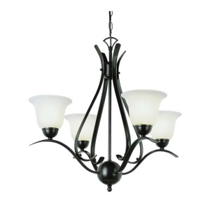 Trans Globe Ribbon Branched 4 Light Chandelier In Bronze 9280 Rob - All