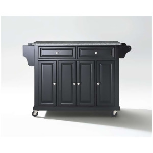 Crosley Solid Granite Top Kitchen Cart/Island Black Kf30003ebk - All