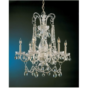 Crystorama Traditional 6 Light Crystal Brass Chandelier I 1030-Pb-cl-mwp - All