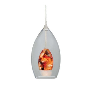 Vaxcel Milano 5' Mini Pendant Ember Melange in Clear Glass Pd57105sn - All