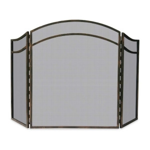 Uniflame 3 Fold Antique Rust Wrought Iron Arch Top Screen S-1692 - All