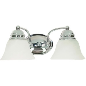 Nuvo Empire 2 Light 15 Vanity w/ Alabaster Glass Bell Shades 60-337 - All