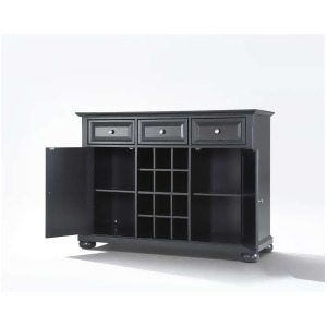 Crosley Alexandria Buffet / Sideboard Cabinet w/ Wine Storage Black Kf42001abk - All