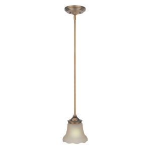 Lite Source Pendant Lamp Brushed Copper Amber Glass C71202 - All