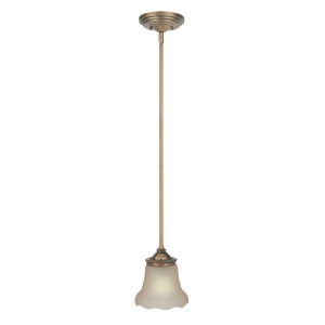 Lite Source Pendant Lamp Brushed Copper Amber Glass C71202 - All