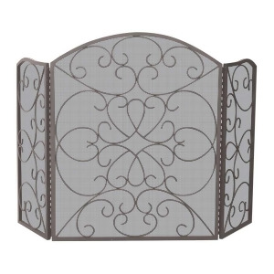 Uniflame 3 Fold Bronze Screen With Ornate Design S-1600 - All