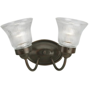 Progress Economy Fluted Glass Two-Light Bath Fixture P3288-20 - All