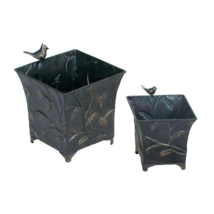 Sterling Ind. Set of 2 Bird Wheat Cache Pots Planters 51-0031 - All