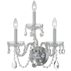 Crystorama Traditional 3 Light Clear Crystal Chrome Sconce I 1033-Ch-cl-mwp - All