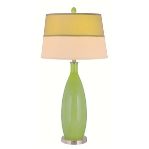 Lite Source Table Lamp Polished Steel Light Green Glass Body Ls-21500l-grn - All
