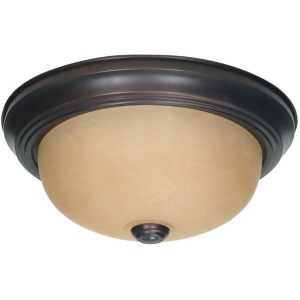 Nuvo 2 Light 11 Flush Mount w/ Champagne Linen Washed Glass 60-1255 - All