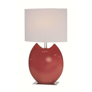 Lite Source Ceramic Table Lamp Red Off-White Fabric Shade Ls-21335red - All