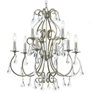Crystorama Ashton 9 Light Olde Silver Chandelier 5019-Os-cl-mwp - All