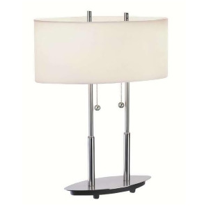 Lite Source Table Lamp Polished Silver White Fabric Shade Ls-3821ps-wht - All