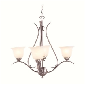 Trans Globe Ribbon Branched 4 Light Chandelier In Nickel 9280 Bn - All
