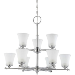 Nuvo Teller 9 Light Two Tier Chandelier w/ Frosted Etched Glass 60-4269 - All