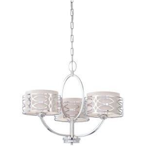 Nuvo Harlow 3 Light Chandelier w/ Slate Gray Fabric Shades 60-4624 - All