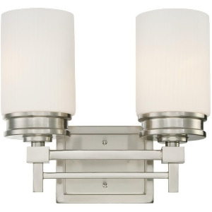Nuvo Wright 2 Light Vanity Fixture w/ Satin White Glass 60-4702 - All