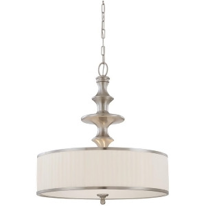 Nuvo Lighting Candice 3 Light Pendant w/ Pleated White Shade 60-4736 - All