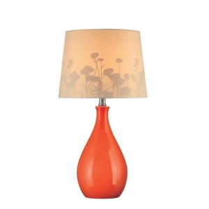Lite Source Table Lamp Orange Ceramic Body Silhouette Paper Ls-21489orn - All