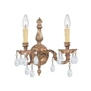 Crystorama Cortland Ornate Cast Brass Wall Sconce Crystal Crystal 2502-Ob-cl-s - All