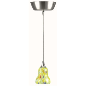Lite Source Pendant Lamp Polished Silver w/ Colored Yellow Glass Ls-14091ylw - All