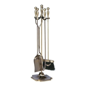 Uniflame 5 Pc. Antique Brass Fireset T51030ab - All