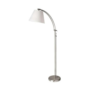 Dainolite Adjustable Floor Lamp Satin Chrome White Empire Shade Dm2578-f-sc - All