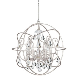 Crystorama Solaris 6 Light Crystal Silver Sphere Chandelier I 9028-Os-cl-mwp - All